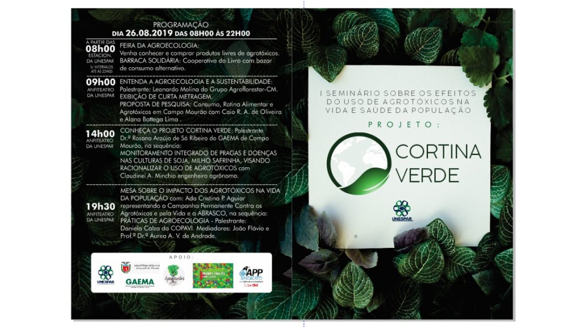 CAMPO MOURÃO VAI SEDIAR O I SEMINÁRIO SOBRE OS EFEITOS DO USO DE AGROTÓXICOS CAMPO MOURÃO VAI SEDIAR O I SEMINÁRIO SOBRE OS EFEITOS DO USO DE AGROTÓXICOS